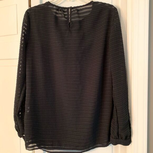 Liz Claiborne  Sheer Long sleeved Blouse size small - Picture 1 of 8
